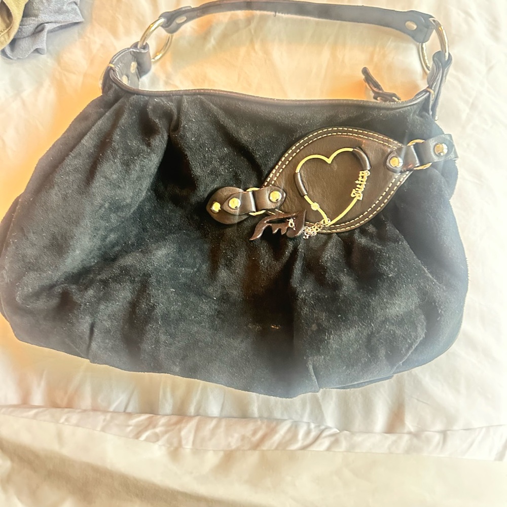Juicy Couture Black Shoulder Bag with Heart Detail